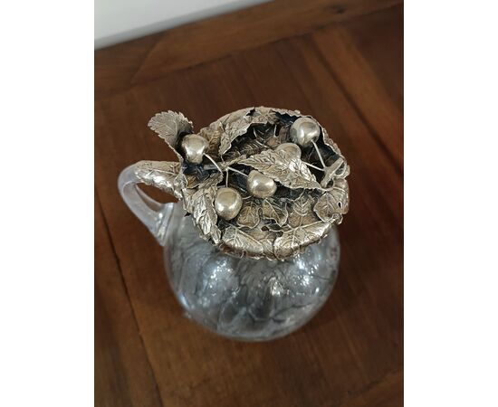 LATE 19TH CENTURY GLASS AND SILVER JUG