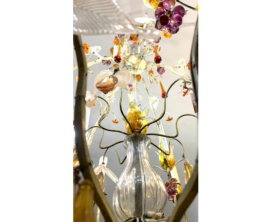Chandelier with fruit in glass, late 19th century