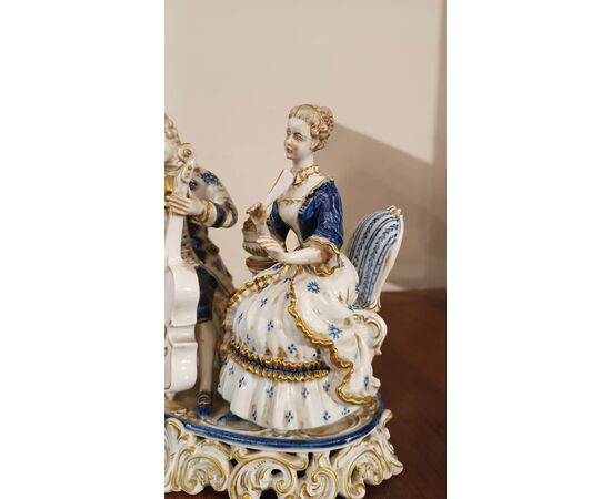 Porcelain sculptural group "Music Scene" late 19th century