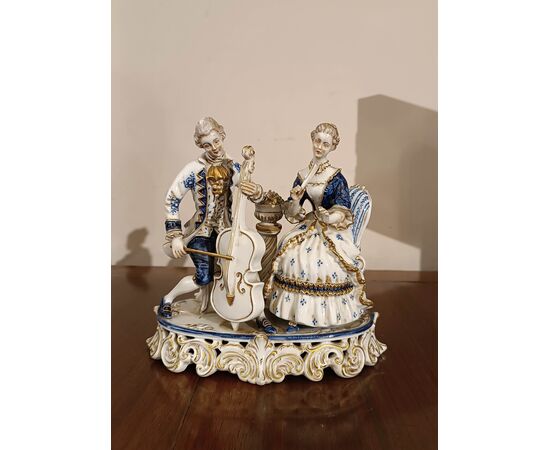 Porcelain sculptural group "Music Scene" late 19th century