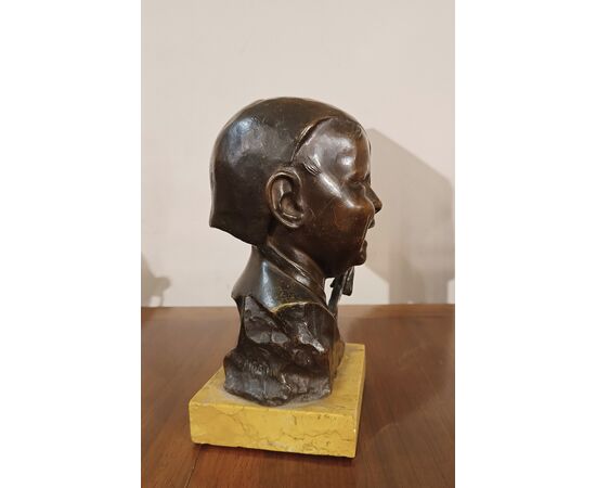 SMALL BRONZE STATUE OF CHILD WITH CAP BY P. PIRAINO EARLY 20TH CENTURY