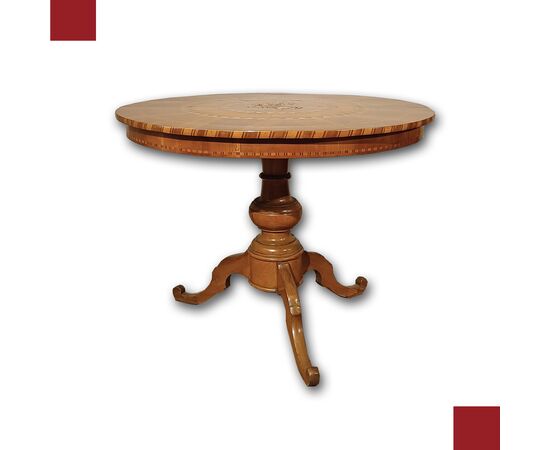 Inlaid Rolo table, first half of the 19th century