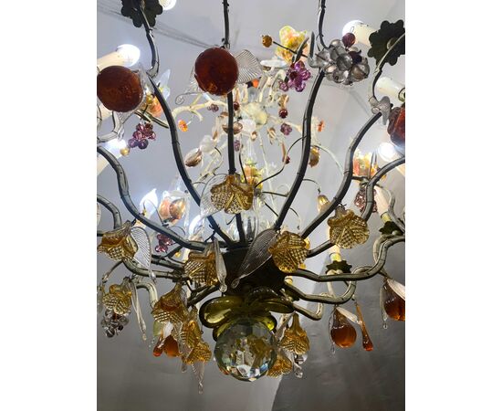 Chandelier with fruit in glass, late 19th century