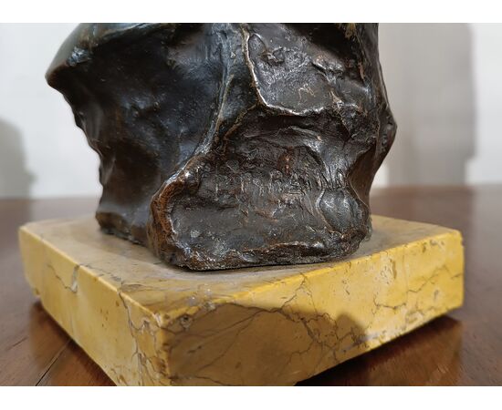SMALL BRONZE STATUE OF CHILD WITH CAP BY P. PIRAINO EARLY 20TH CENTURY