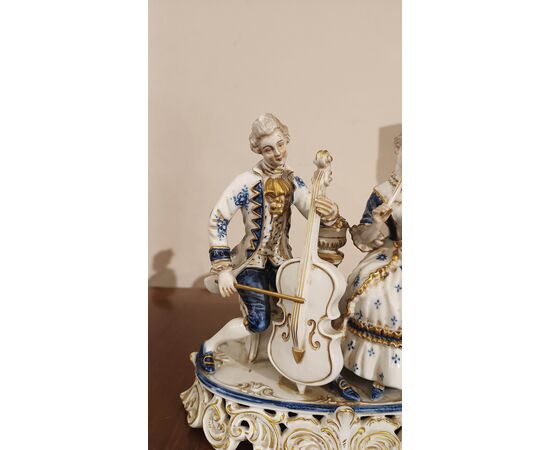 Porcelain sculptural group "Music Scene" late 19th century