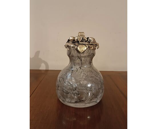 LATE 19TH CENTURY GLASS AND SILVER JUG