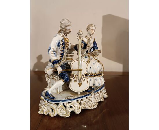 Porcelain sculptural group "Music Scene" late 19th century