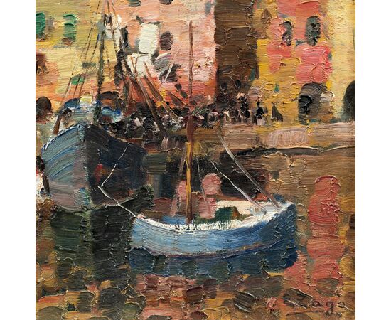 Erma Zago (Bovolone 1880 - Milan 1942) - The Port of Genoa.
