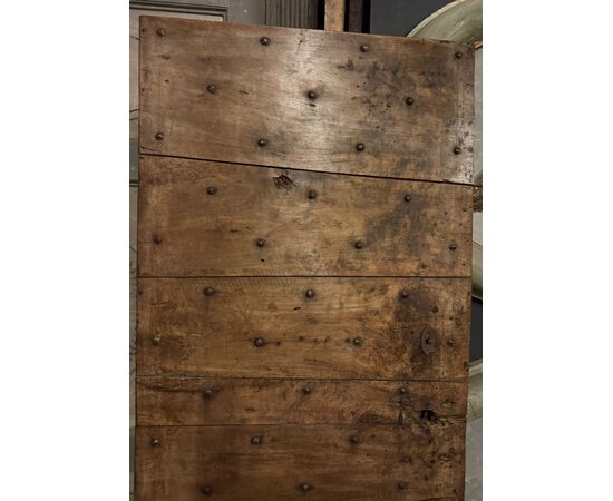 PTCR480 - Antique walnut door, studded, 18th century, dimensions cm W 75 x H 174