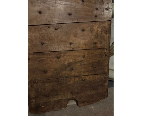 PTCR480 - Antique walnut door, studded, 18th century, dimensions cm W 75 x H 174