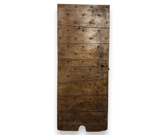 PTCR480 - Antique walnut door, studded, 18th century, dimensions cm W 75 x H 174