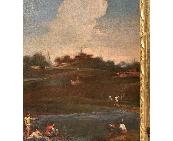 Venetian painter (18th century) - River landscape with figures.