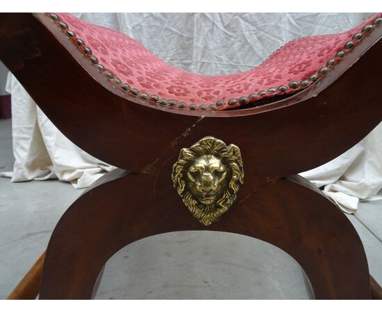 Poltrona in mogano con bronzi XIX sec. Piemonte
