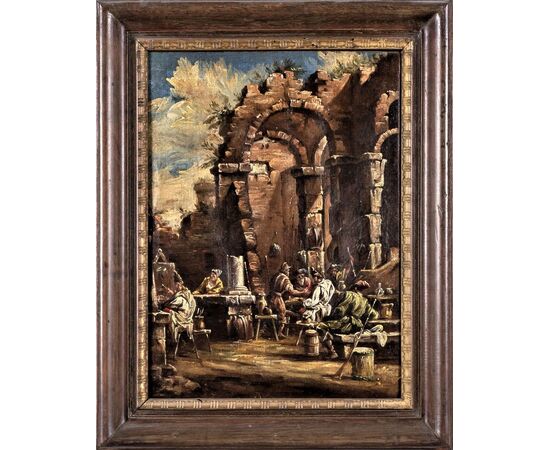Capriccios with ruins and figures