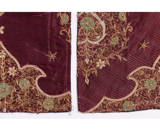 Pair of cushions with antique Indian saris - B/172/6 and 7