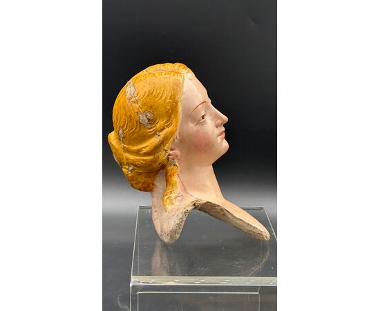 Polychrome Terracotta Female Bust – 18th Century