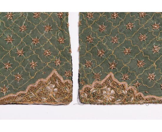 Pair of cushions with antique Indian saris - B/172/8-9.