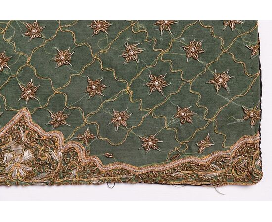 Pair of cushions with antique Indian saris - B/172/8-9.