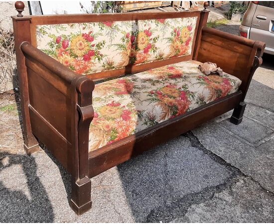 Empire style walnut sofa