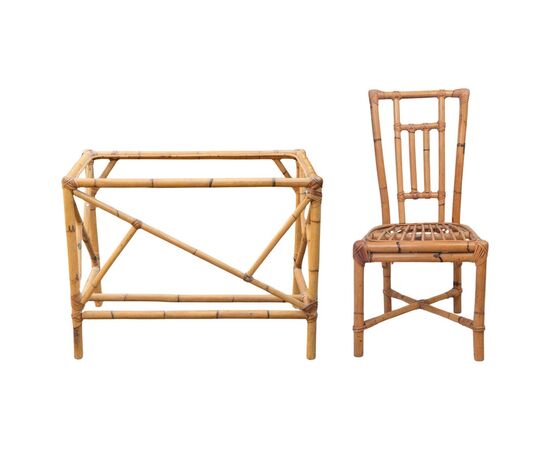 Bamboo desk and chair - M/1972 and 1973.