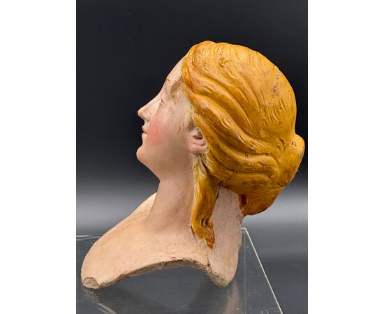 Polychrome Terracotta Female Bust – 18th Century