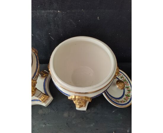 Bellissima coppia di gelaterie in ceramica di Bassano - H 30 cm