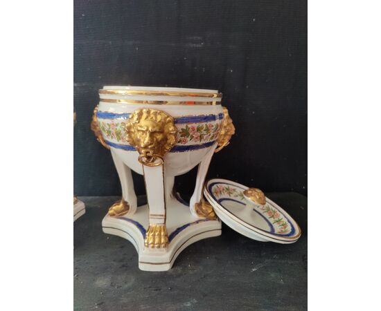 Bellissima coppia di gelaterie in ceramica di Bassano - H 30 cm