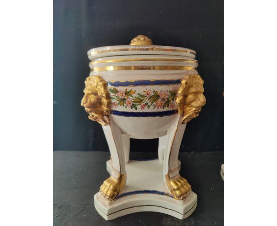 Bellissima coppia di gelaterie in ceramica di Bassano - H 30 cm