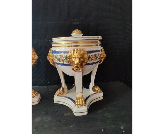 Bellissima coppia di gelaterie in ceramica di Bassano - H 30 cm