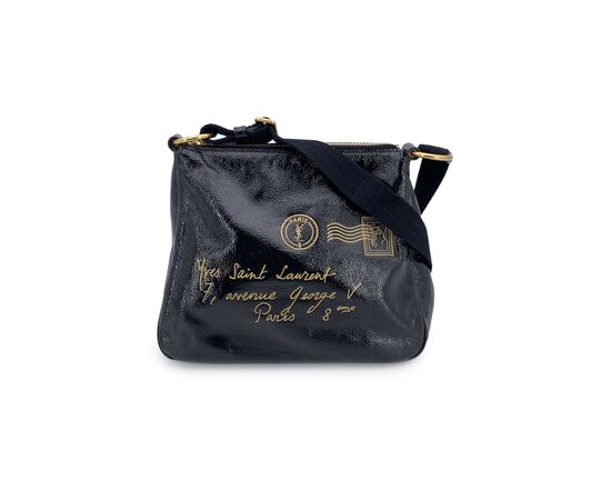 YVES SAINT LAURENT Borsa a Tracolla in Pelle Lucida Col. Nero S