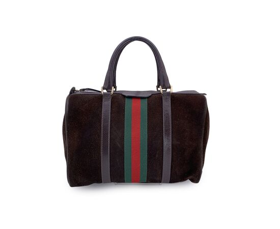 GUCCI Borsa a Mano Vintage in Camoscio Col. Marrone Boston M