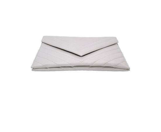 YVES SAINT LAURENT Pochette Vintage in Pelle Col. Bianco Clutch S