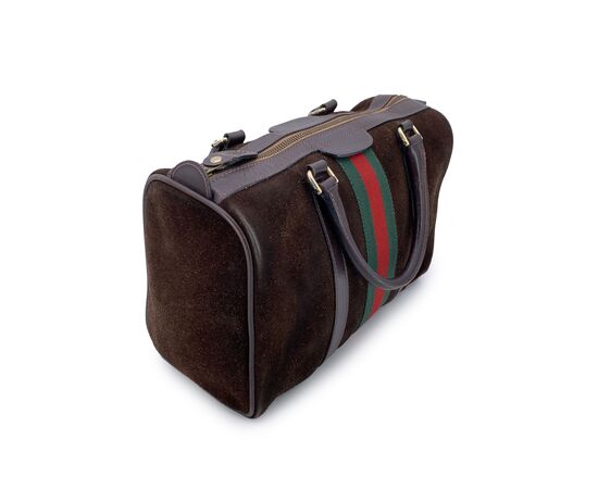 GUCCI Borsa a Mano Vintage in Camoscio Col. Marrone Boston M