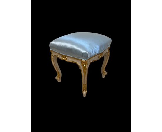 Three lacquered and gilded stools
