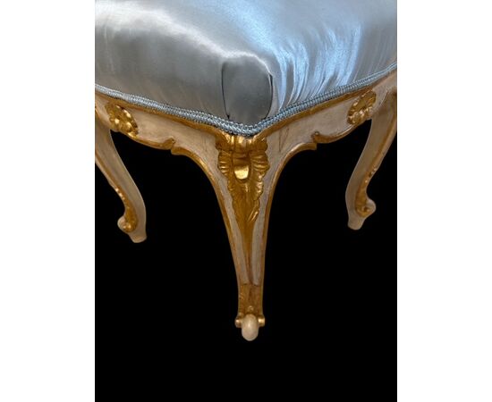 Three lacquered and gilded stools