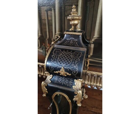 LOUIS XV STYLE CLOCK IN GILT BRONZE AND INLAYS, MID-19TH CENTURY