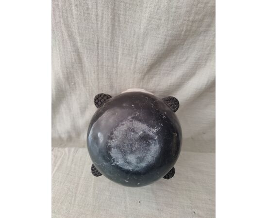 Interessante mortaio in marmo nero marquina - H 13 cm