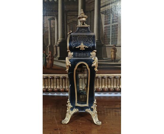 LOUIS XV STYLE CLOCK IN GILT BRONZE AND INLAYS, MID-19TH CENTURY