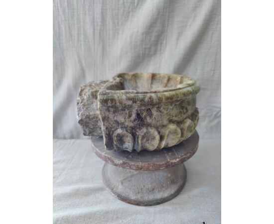 Bellissima acquasantiera in marmo verde venezuela - 28 x 25 cm
