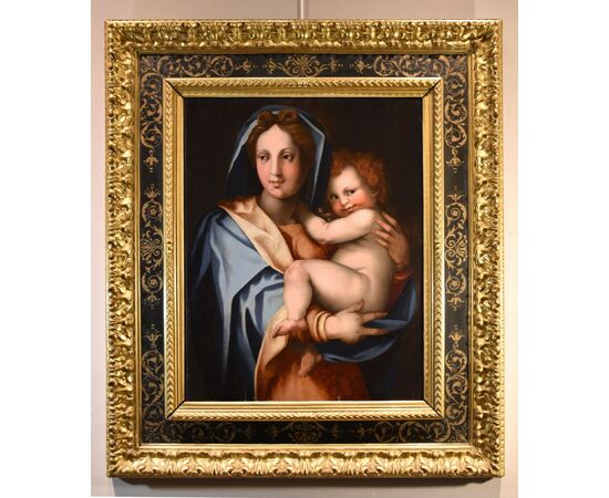 Madonna and Child, Workshop of Andrea del Sarto, pseudonym of Andrea d'Agnolo di Francesco (Florence 1486 - 1530) Attributable to Jacopo di Giovanni di Francesco, known as Jacone (Florence, 1492 - 1554)