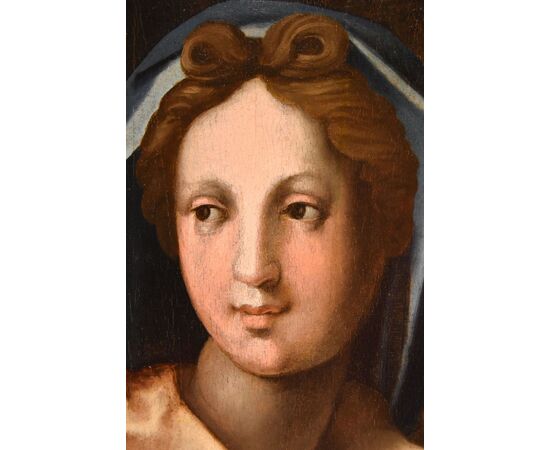Madonna and Child, Workshop of Andrea del Sarto, pseudonym of Andrea d'Agnolo di Francesco (Florence 1486 - 1530) Attributable to Jacopo di Giovanni di Francesco, known as Jacone (Florence, 1492 - 1554)