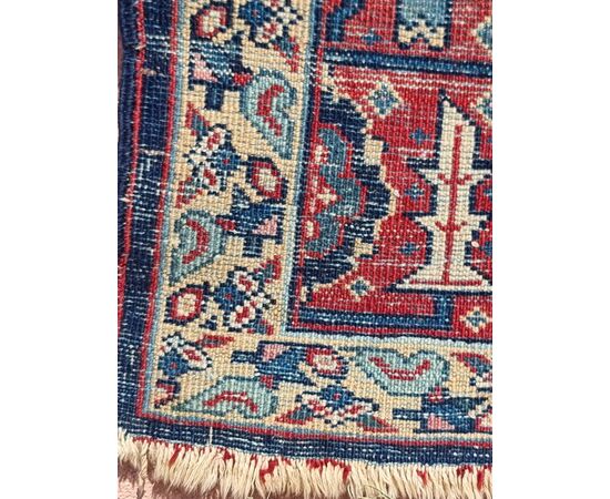 Afshar Persian carpet, "Mina Khani" pattern, bird border, ca. 1930–1950 — 208 × 140 cm