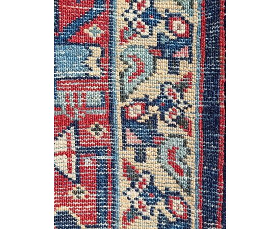 Afshar Persian carpet, "Mina Khani" pattern, bird border, ca. 1930–1950 — 208 × 140 cm
