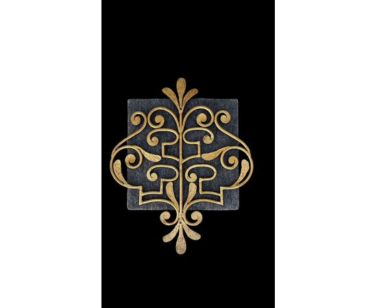 Wrought iron and gilded coat rack wall light.