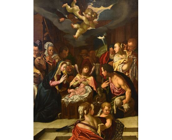 Hans von Achen (Colonia 1552 - Praga 1615) bottega, L’adorazione dei pastori