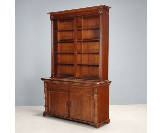 Libreria Vittoriana in Mogano Inghilterra Fine XIX Secolo