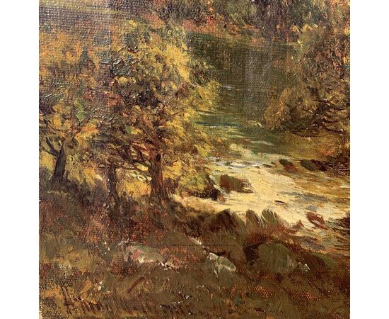 Pittore europeo (datato 1925) - Paesaggio montano.