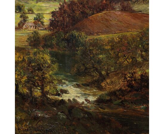 Pittore europeo (datato 1925) - Paesaggio montano.