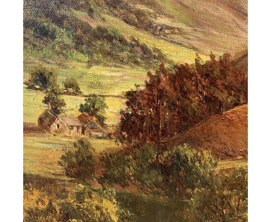 Pittore europeo (datato 1925) - Paesaggio montano.