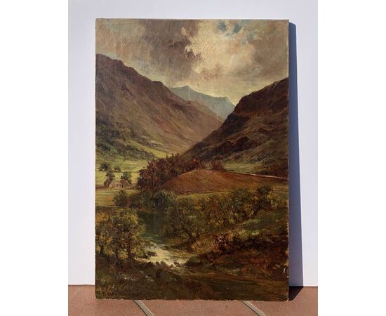 Pittore europeo (datato 1925) - Paesaggio montano.